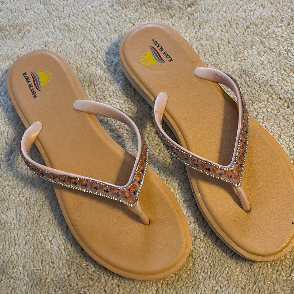 Aloha Island sparkly Thong Sandal Sz 12